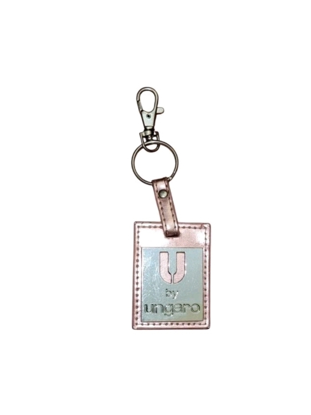 Avon U by Ungaro Metallic Pink Silver Key Fob Key Chain Keyring Vtg